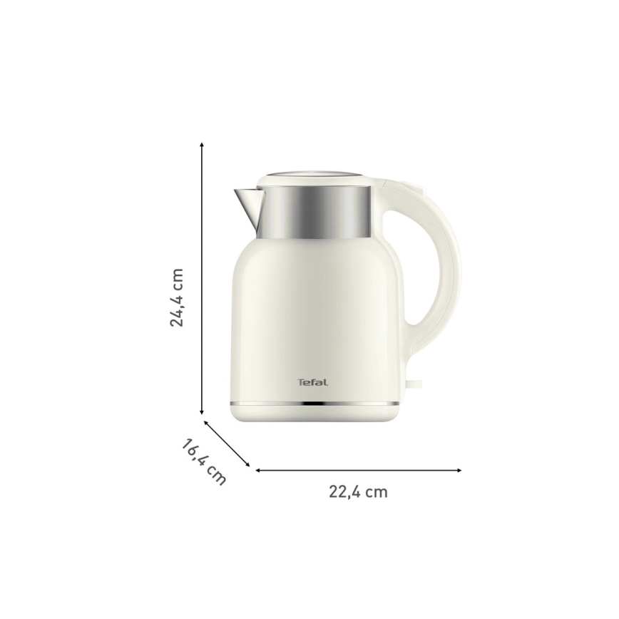 Tefal - Βραστήρας THERMO PROTECT XL 1,9l 1650W/230V ανοξείδωτο ατσάλι/λευκό