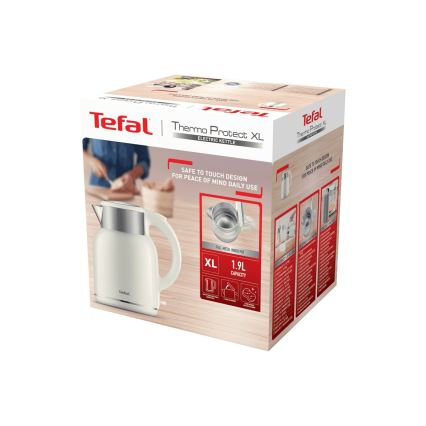Tefal - Βραστήρας THERMO PROTECT XL 1,9l 1650W/230V ανοξείδωτο ατσάλι/λευκό
