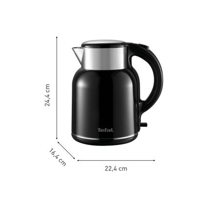 Tefal - Βραστήρας THERMO PROTECT XL 1,9l 1650W/230V ανοξείδωτο ατσάλι/μαύρο
