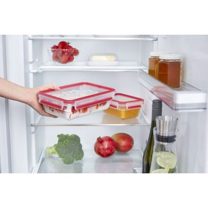 Tefal - Δοχείο τροφίμων 0,85 l MSEAL GLASS κόκκινο/γυαλί