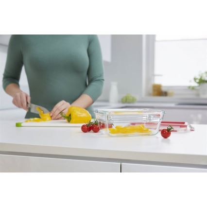 Tefal - Δοχείο τροφίμων 0,85 l MSEAL GLASS κόκκινο/γυαλί