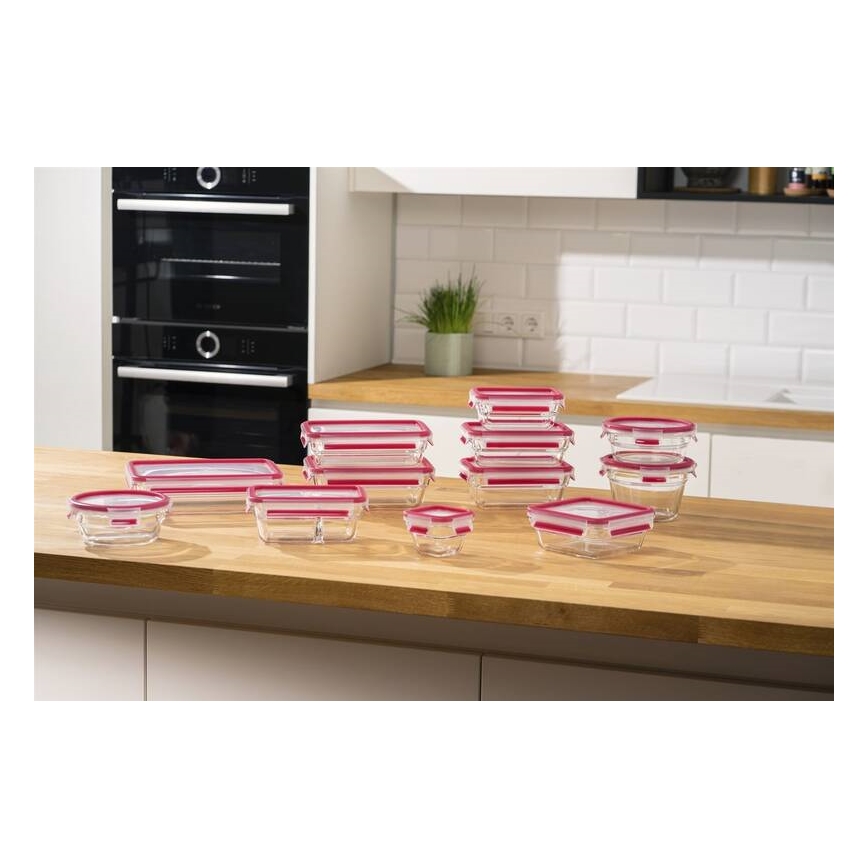 Tefal - Δοχείο τροφίμων 0,85 l MSEAL GLASS κόκκινο/γυαλί