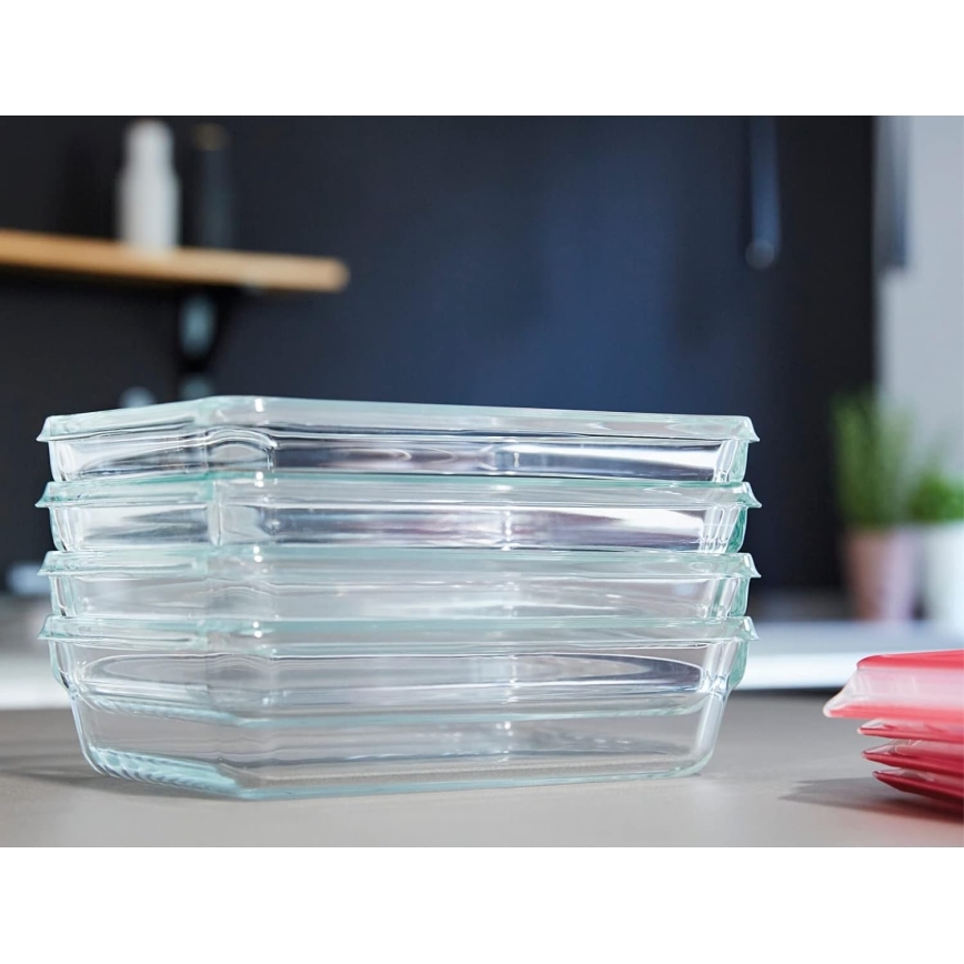 Tefal - Δοχείο τροφίμων 1,3 l MSEAL GLASS κόκκινο/γυαλί