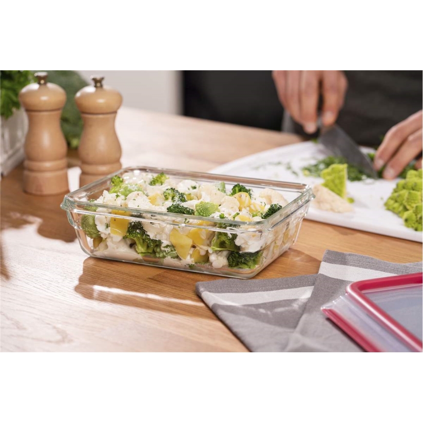 Tefal - Δοχείο τροφίμων 1,3 l MSEAL GLASS κόκκινο/γυαλί
