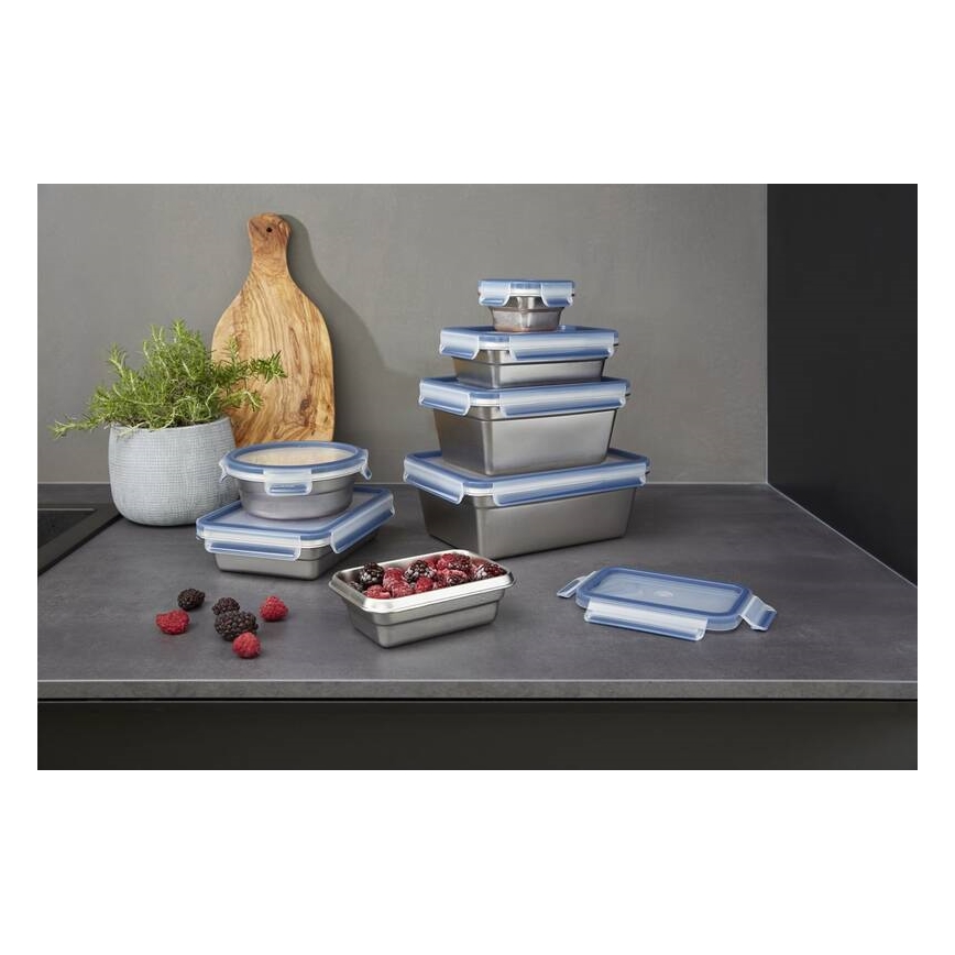 Tefal - Δοχείο αποθήκευσης  2 l MSEAL STEEL μπλε/ανοξείδωτο ατσάλι
