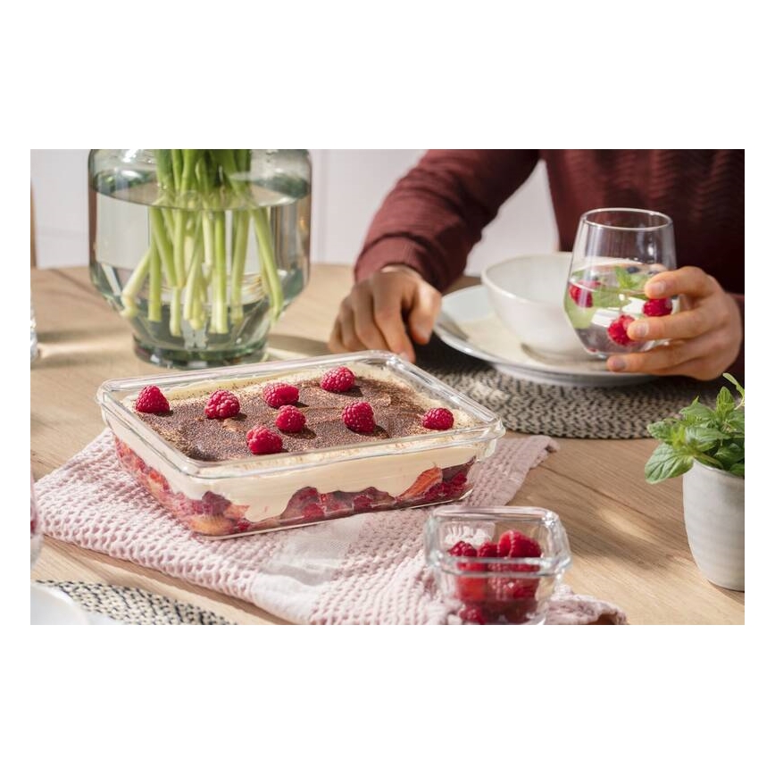 Tefal - Δοχείο αποθήκευσης 3 l MSEAL GLASS κόκκινο/Γυαλί
