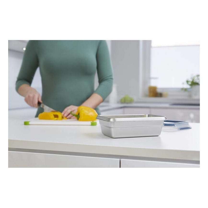 Tefal - Δοχείο αποθήκευσης 3 l MSEAL STEEL μπλε/ανοξείδωτο ατσάλι