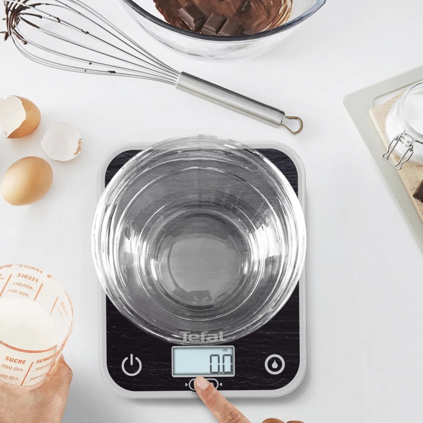 Tefal - Ζυγαριά κουζίνας OPTISS 2xAAA μαύρο