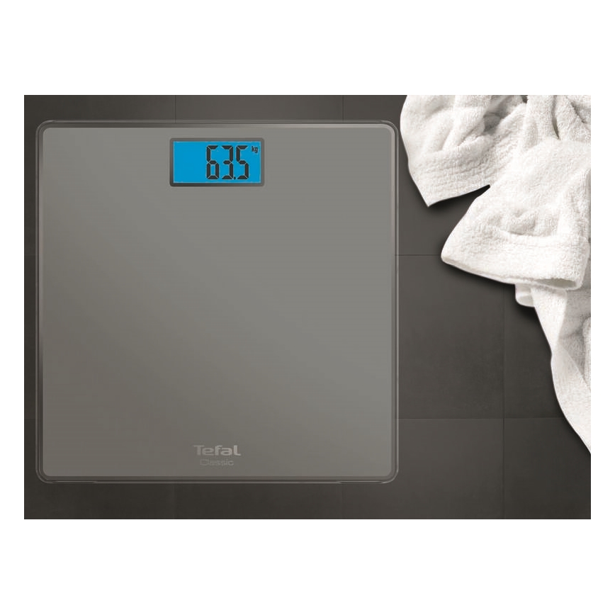 Tefal - Ζυγαριά μπάνιου CLASSIC 2xAAA γκρι