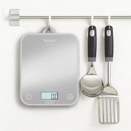 Tefal - Ζυγαριά κουζίνας OPTISS 2xAAA γκρι