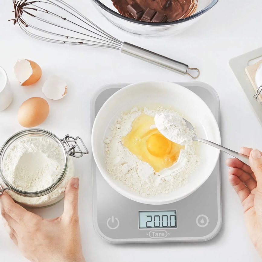 Tefal - Ζυγαριά κουζίνας OPTISS 2xAAA γκρι