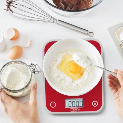 Tefal - Ζυγαριά κουζίνας OPTISS 2xAAA κόκκινο