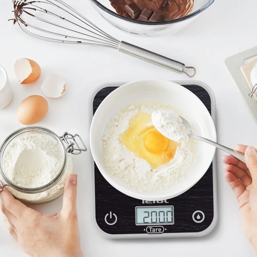 Tefal - Ζυγαριά κουζίνας OPTISS 2xAAA μαύρο