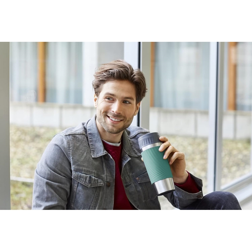 Tefal - Θερμός 360 ml EASY TWIST MUG ανοξείδωτο/πράσινο