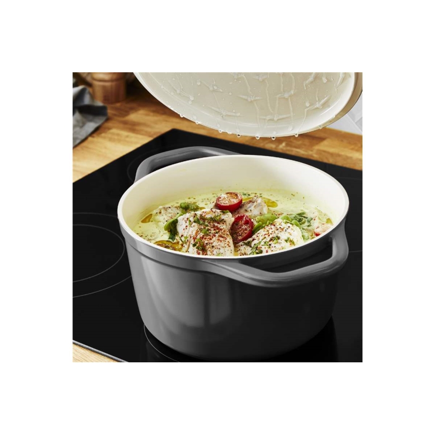 Tefal - Κατσαρόλα με καπάκι AIR 20 εκ. ανθρακί