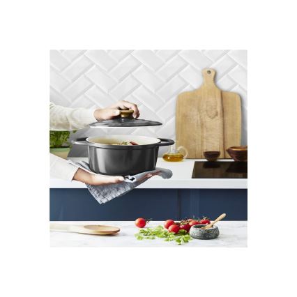 Tefal - Κατσαρόλα με καπάκι AIR 20 εκ. ανθρακί