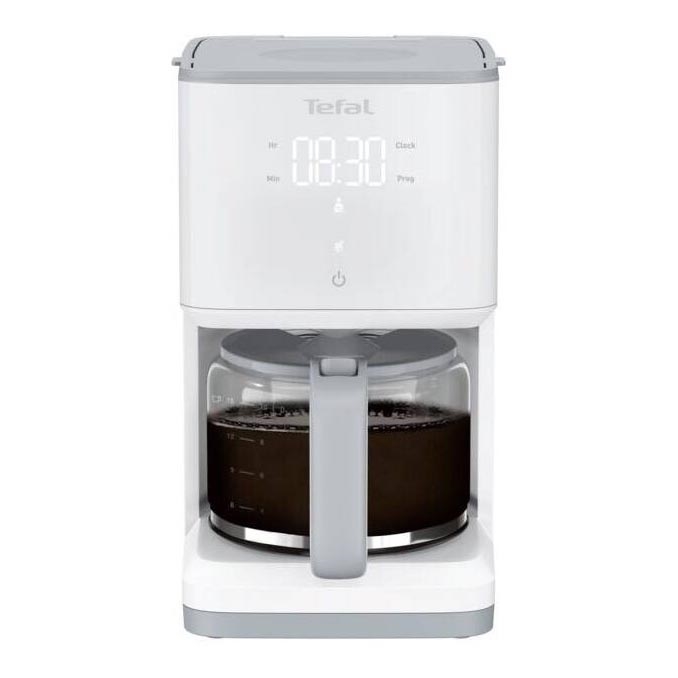 Tefal - Καφετιέρα φίλτρου και LCD display SENSE 1000W/230V λευκό