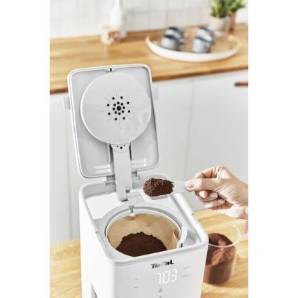 Tefal - Καφετιέρα φίλτρου και LCD display SENSE 1000W/230V λευκό