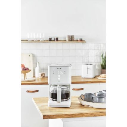 Tefal - Καφετιέρα φίλτρου και LCD display SENSE 1000W/230V λευκό