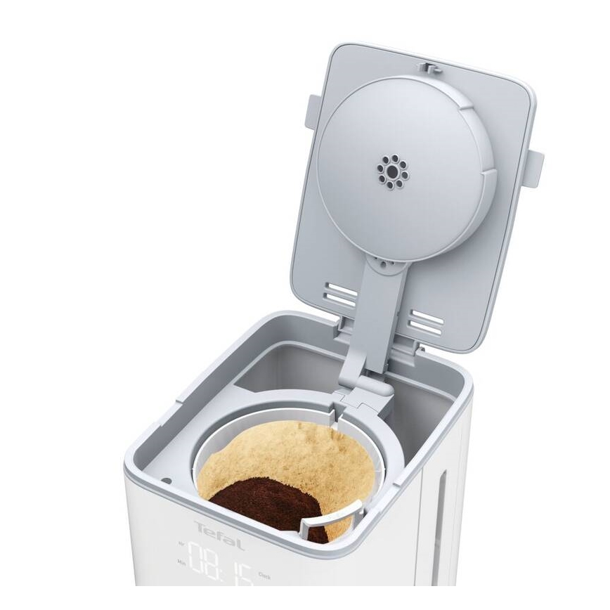Tefal - Καφετιέρα φίλτρου και LCD display SENSE 1000W/230V λευκό