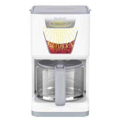 Tefal - Καφετιέρα φίλτρου και LCD display SENSE 1000W/230V λευκό