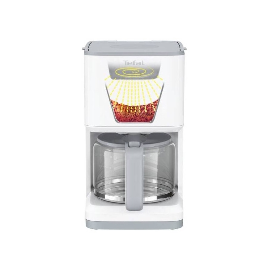 Tefal - Καφετιέρα φίλτρου και LCD display SENSE 1000W/230V λευκό