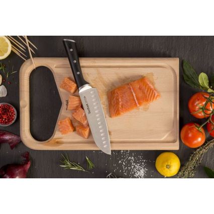 Tefal - Μαχαίρι από ανοξείδωτο ατσάλι santoku ICE FORCE 18 cm γυαλιστερό χρώμιο/μαύρο