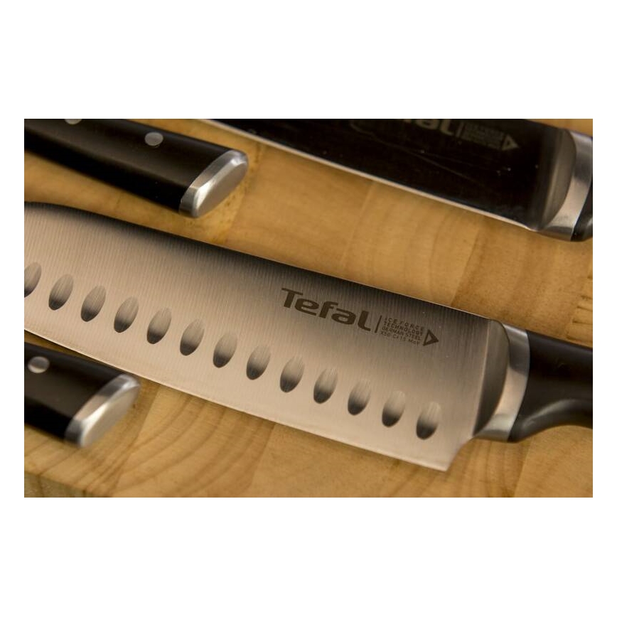 Tefal - Μαχαίρι από ανοξείδωτο ατσάλι santoku ICE FORCE 18 cm γυαλιστερό χρώμιο/μαύρο