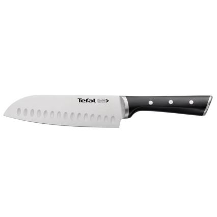 Tefal - Μαχαίρι από ανοξείδωτο ατσάλι santoku ICE FORCE 18 cm γυαλιστερό χρώμιο/μαύρο