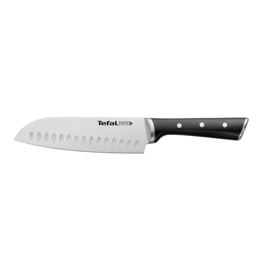 Tefal - Μαχαίρι από ανοξείδωτο ατσάλι santoku ICE FORCE 18 cm γυαλιστερό χρώμιο/μαύρο