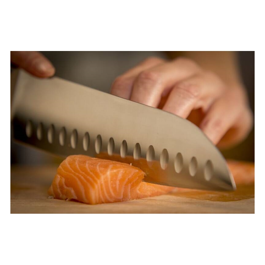 Tefal - Μαχαίρι από ανοξείδωτο ατσάλι santoku ICE FORCE 18 cm γυαλιστερό χρώμιο/μαύρο
