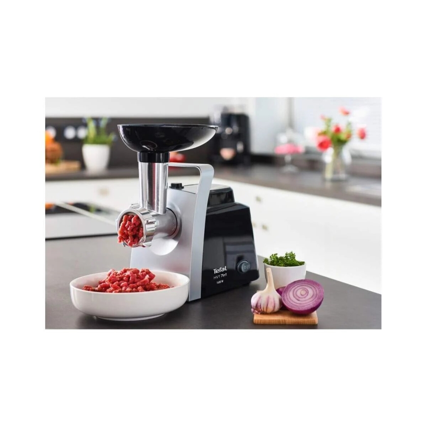 Tefal - Μηχανή κιμά / Κρεατομηχανή 7σε1 1400W/230V μαύρο/ασημί