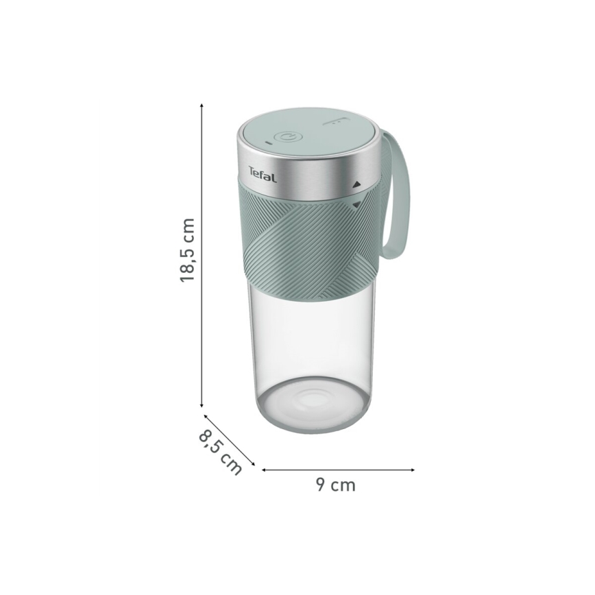 Tefal - Μπλέντερ για smoothies BLENDFORCE 50W/5V 1200 mAh μέντα