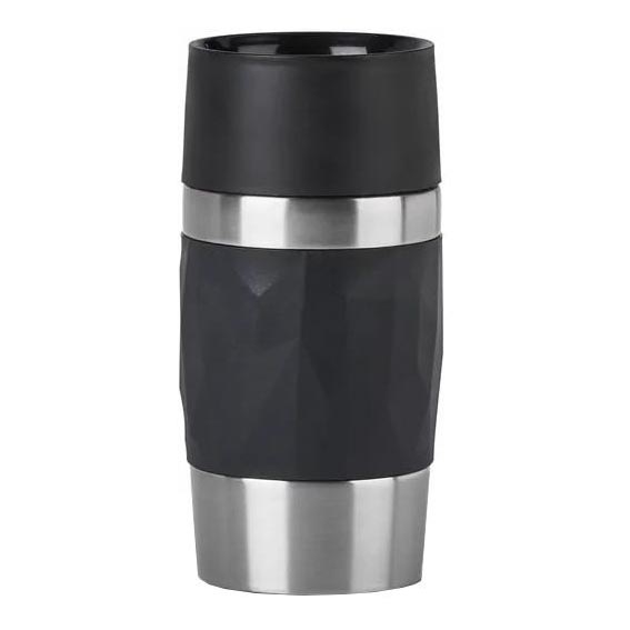 Tefal - Μπουκάλι Θερμός 300 ml COMPACT MUG ανοξείδωτο ατσάλι/μαύρο