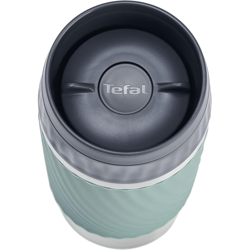Tefal - Μπουκάλι Θερμός 360 ml EASY TWIST MUG ανοξείδωτο ατσάλι/πράσινο