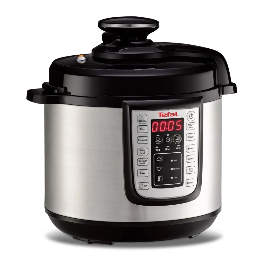 Tefal - Πολυμάγειρας - Χύτρα ταχύτητας ALL IN ONE POT 1100W/230V ματ χρώμιο/μαύρο