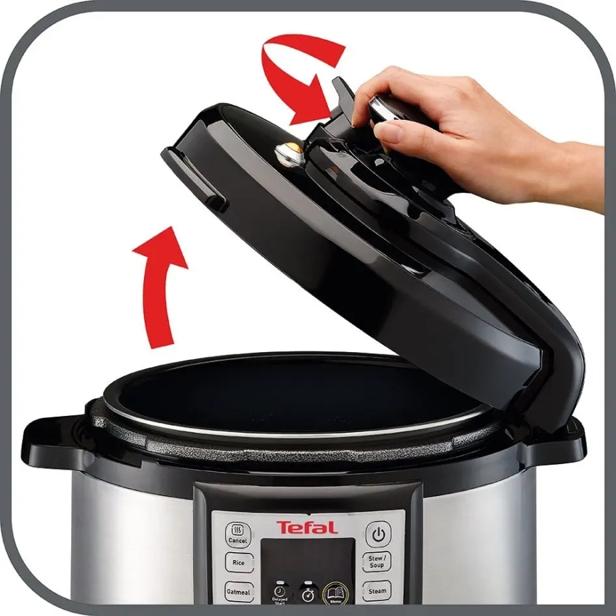 Tefal - Πολυμάγειρας - Χύτρα ταχύτητας ALL IN ONE POT 1100W/230V ματ χρώμιο/μαύρο