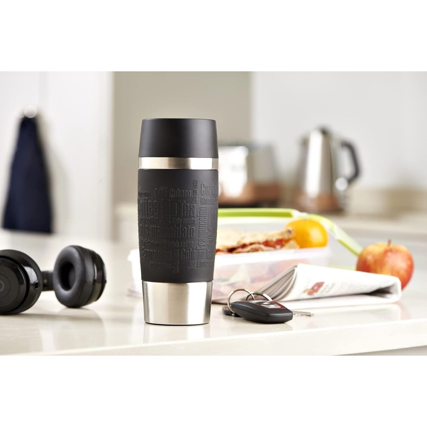 Tefal - Κούπα ταξιδιού 360 ml TRAVEL MUG ανοξείδωτο/μαύρο