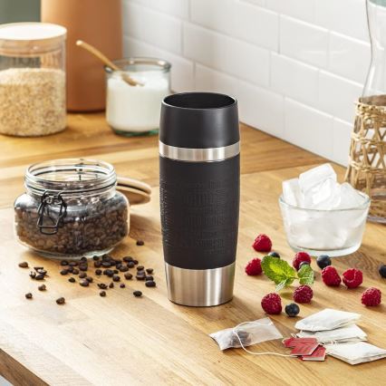 Tefal - Κούπα ταξιδιού 360 ml TRAVEL MUG ανοξείδωτο/μαύρο