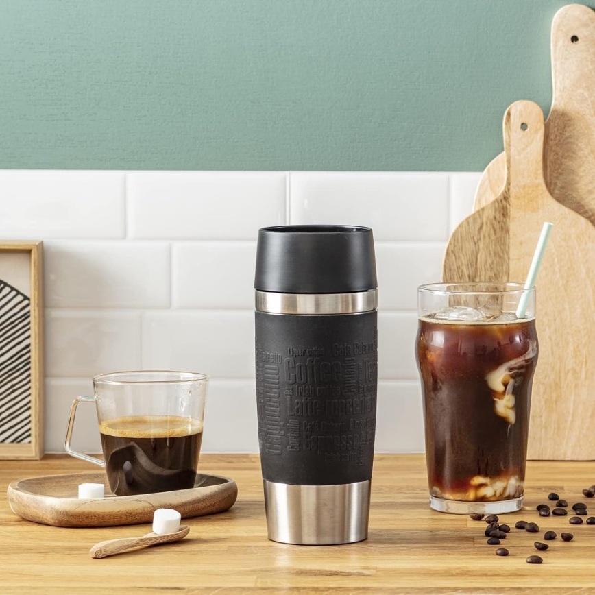 Tefal - Κούπα ταξιδιού 360 ml TRAVEL MUG ανοξείδωτο/μαύρο
