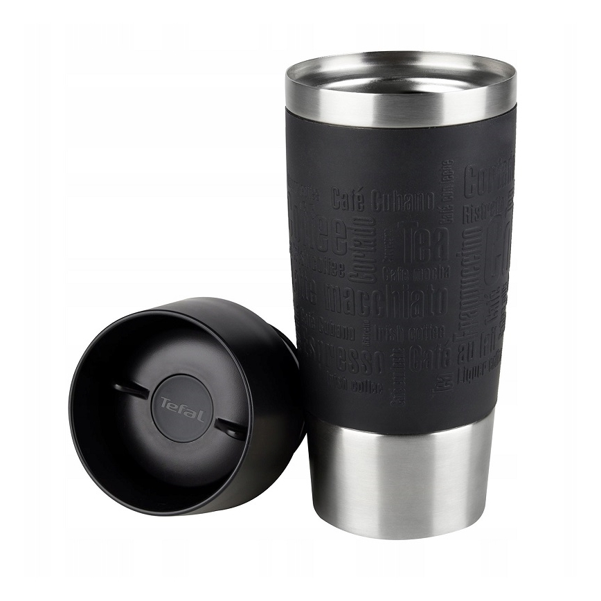 Tefal - Κούπα ταξιδιού 360 ml TRAVEL MUG ανοξείδωτο/μαύρο