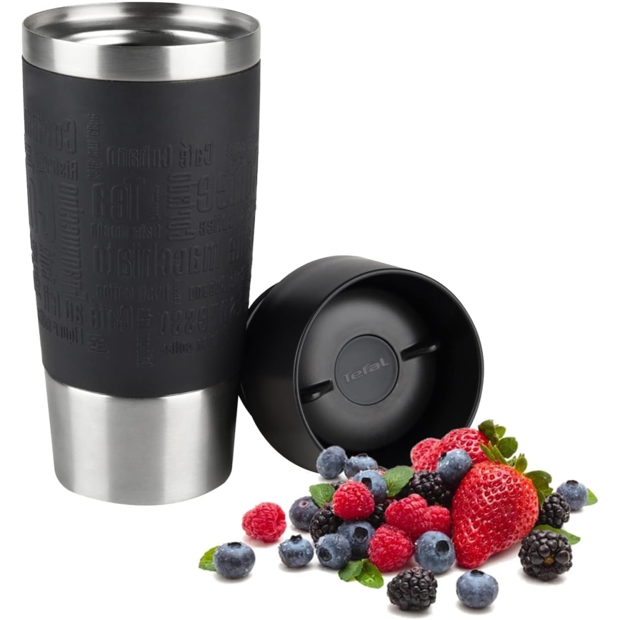 Tefal - Κούπα ταξιδιού 360 ml TRAVEL MUG ανοξείδωτο/μαύρο