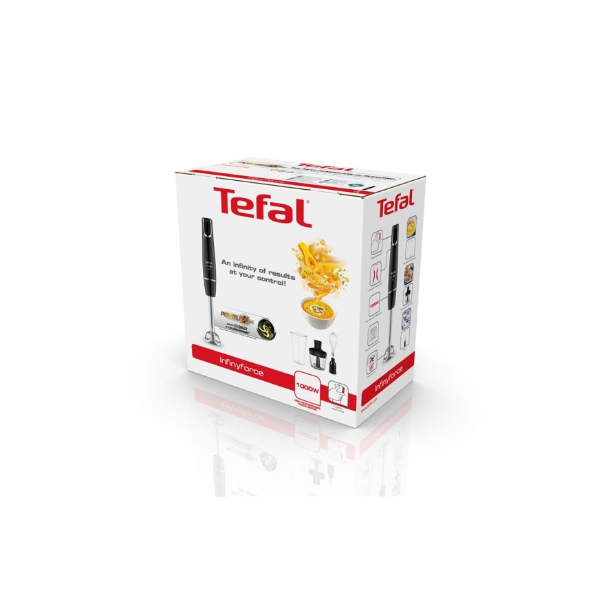 Tefal - Ραβδομπλέντερ xειρός INFINY FORCE V2 3σε1 1000W/230V μαύρο/ανοξείδωτο ατσάλι