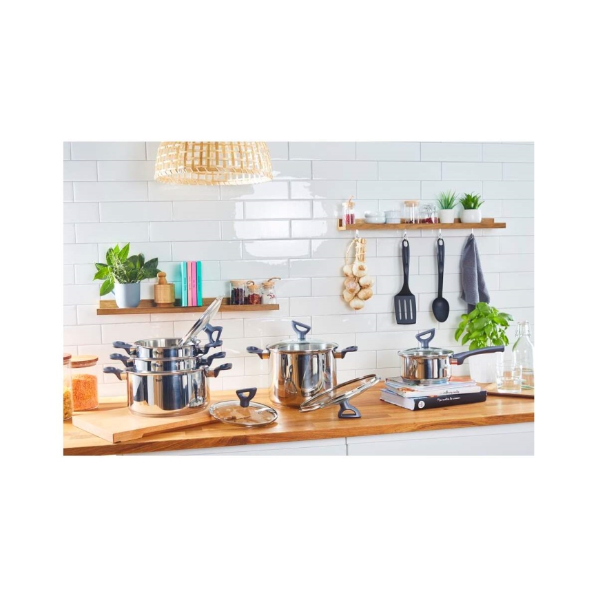 Tefal - Σετ 10 τεμαχίων σκευών μαγειρικής DAILY COOK από ανοξείδωτο ατσάλι