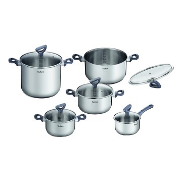 Tefal - Σετ 10 τεμαχίων σκευών μαγειρικής DAILY COOK από ανοξείδωτο ατσάλι