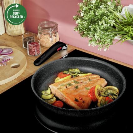 Tefal - Σετ of cookware 8 τμχ INGENIO BLACK STONE