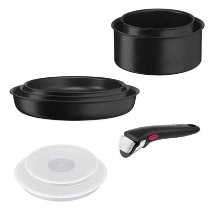 Tefal - Σετ of cookware 8 τμχ INGENIO BLACK STONE