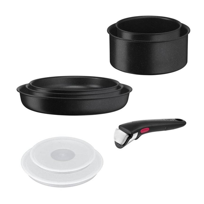 Tefal - Σετ of cookware 8 τμχ INGENIO BLACK STONE