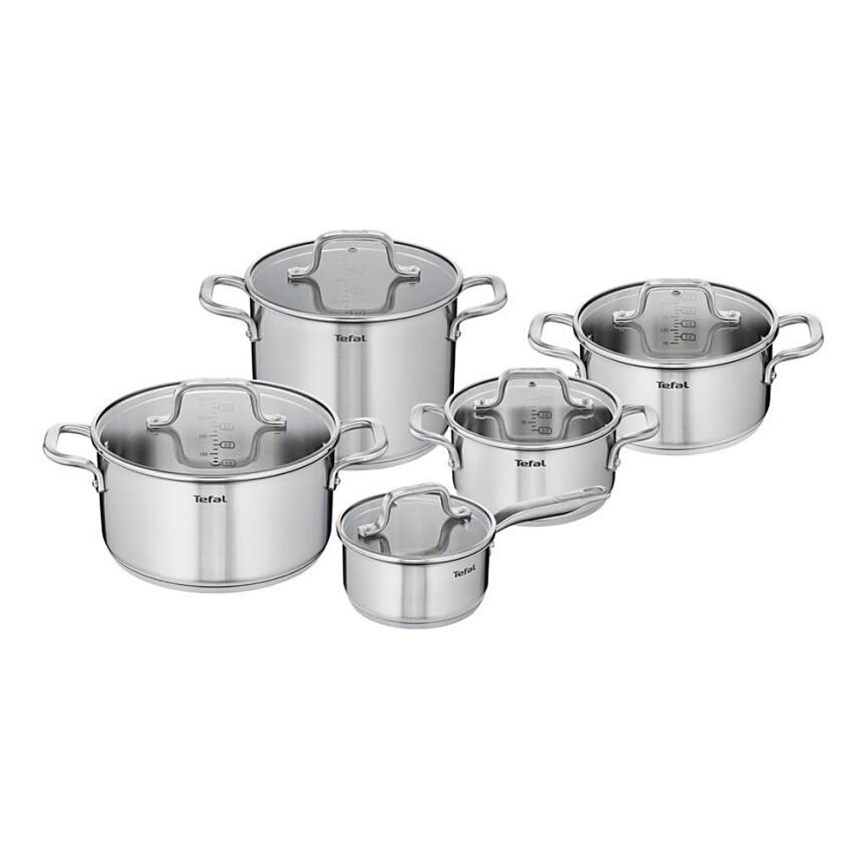 Tefal - Σετ of pots 10 τμχ VIRTUOSO ανοξείδωτο ατσάλι