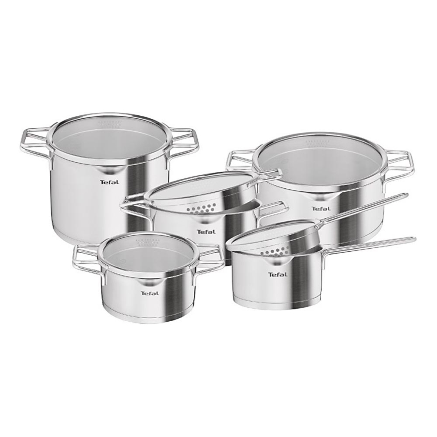 Tefal - Σετ Κατσαρολών 10 τμχ NORDICA από ανοξείδωτο χάλυβα